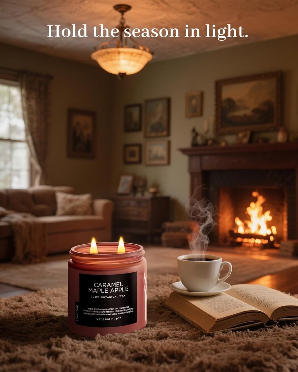 M&amp;SENSE Ode to Winter Soy Candles Strong Scented, 2 Wick Jar Candle 19.4oz 110 Hour Long Lasting, Lavender Sandalwood Organic Natural Aromatherapy Candle Gifts Bedroom Bathroom Home Decor - Homesidy.com