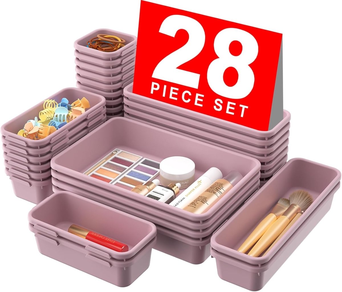 A - LuGei 【Military Grade Drawer Organizer, 【𝟱𝗦𝗶𝘇𝗲】 Makeup organizer, 【Holds 177 Items】 Bathroom Organizers and Storage, Organization and Storage, Desk Drawer Organizer for Bathroom Vanity - Homesidy.com