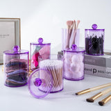 XIPENGKEJI 2 Pack Qtip Holder,Canister Apothecary Jar Set, Bathroom Jars with Lids Set for Cotton Swabs, Balls, Pads, Floss Picks,10oz - 12oz Plastic Canisters Restroom Bedroom Vanity Organizer(Black) - Homesidy.com