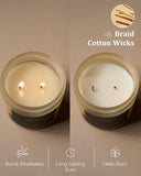 M&amp;SENSE Eucalyptus &amp; Mint Soy Candles for Home Scented, 11.6oz 70 Hour Burn Aromatherapy Candle Gift for Stress Relief, Meditation, Yoga, Relaxing SPA, Reusable Jar for Men and Women - Homesidy.com