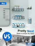 GVY Shower Caddy 5 Pack, Adhesive Shower Organizer Bathroom Shelves,Rustproof Bathroom Organizers and Storage for Home Decor, No Drilling Shower Shelves for Apartment Essentials - Homesidy.com
