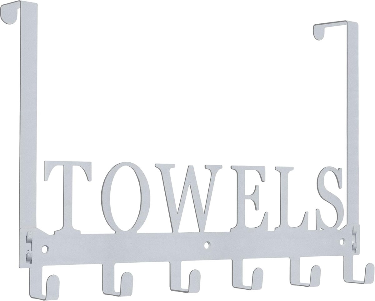 Kuhome Over The Door Hooks, Towel Holder for Bathroom, Door Mount Towel Rack Towel Hooks for Bedroom Beach Towels Bathrobe Wall Mount Hang on The Door Cabinet Cupboard Metal Sandblasted (Black) - Homesidy.com