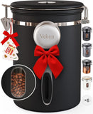 Veken Coffee Canister with Window,Airtight Stainless Steel Pantry Container,Home Kitchen Food Storage Organizers for Ground,Beans,Espresso,Rice,Tea,Sugar,Cereal, Flour,Bar Accessories,Gifts,22OZ,Black - Homesidy.com