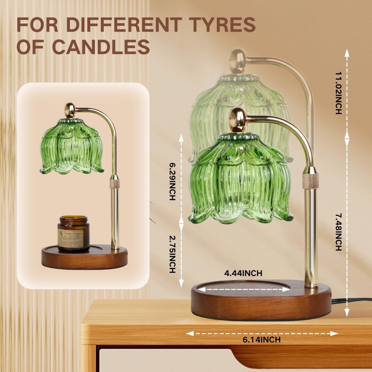 GEEZO Fragrance Candle Warmer Lamp，Electric Candle Warmer with Timer &amp; Dimmer，Mom Christmas Birthday Gifts for Women, House Warming Gifts New Home Bedroom Decor - Homesidy.com