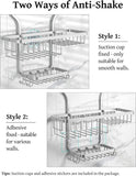 YASONIC Shower Caddy Hanging - Never Rust Shower Organizer - Aluminum Over The Head Caddy with 10 Hooks for Razor/Sponge - Rack with Soap Basket - Silver - Homesidy.com