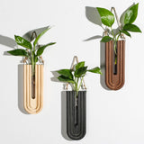 Dnnnii 2 Pack Wooden Wall Vase Set - Brown Finish Modern Farmhouse &amp; Boho Wall Decor for Entryway, Hallway, Bathroom, Living Room, Dining Room, Narrow Spaces - Homesidy.com