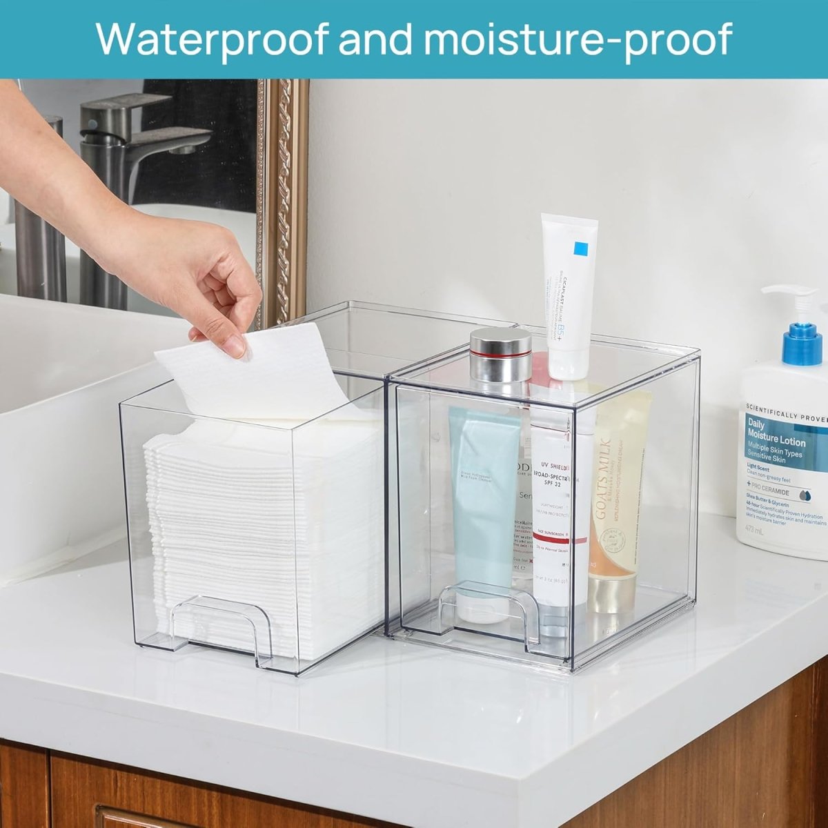 Vtopmart 12.1W Clear Stackable Storage Drawers,2 Pack Acrylic Plastic Organizers Bins for Makeup Palettes, Cosmetics, and Beauty Supplies,Ideal for Vanity, Bathroom,Cabinet,Desk Organization - Homesidy.com
