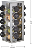 Kamenstein 20 Jar Revolving Countertop Spice Rack with Spices Included, FREE Spice Refills for 5 Years, Polished Stainless Steel with Black Caps, 30020 - Homesidy.com