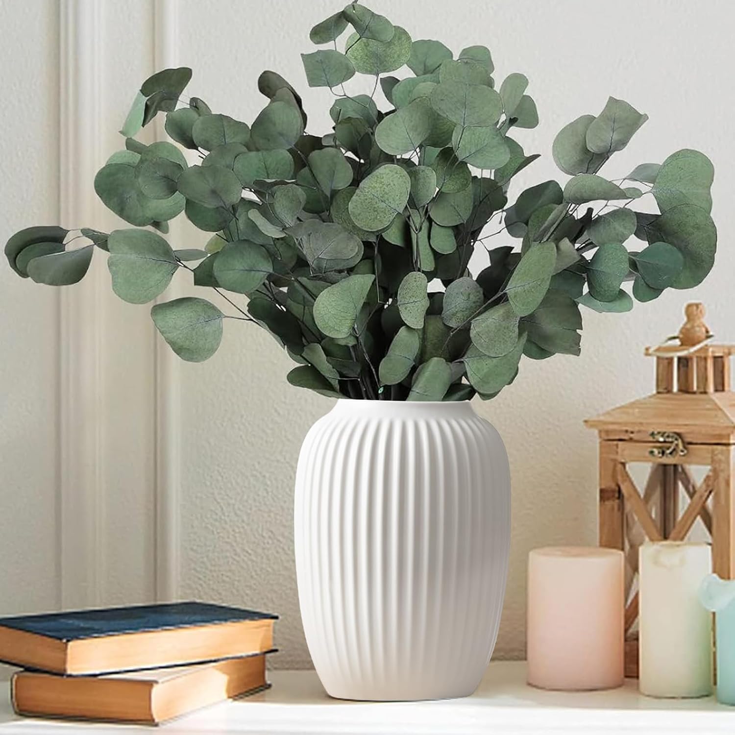 Ceramic Vases Set of 2,Modern Vases for Home Decor, White Boho Style for Living Room Kitchen Mantle Bedroom Dining Table Office Farmhouse Decorative Design - Homesidy.com