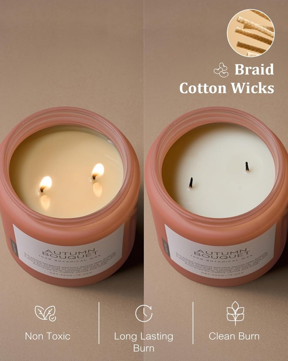 M&amp;SENSE Ode to Winter Soy Candles Strong Scented, 2 Wick Jar Candle 19.4oz 110 Hour Long Lasting, Lavender Sandalwood Organic Natural Aromatherapy Candle Gifts Bedroom Bathroom Home Decor - Homesidy.com
