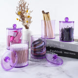 XIPENGKEJI 2 Pack Qtip Holder,Canister Apothecary Jar Set, Bathroom Jars with Lids Set for Cotton Swabs, Balls, Pads, Floss Picks,10oz - 12oz Plastic Canisters Restroom Bedroom Vanity Organizer(Black) - Homesidy.com