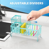 Cisily Black Sponge Holder for Kitchen Sink, Sink Caddy Organizer with High Brush Holder, Kitchen Countertop Organizers and Storage Essentials, Rustproof 304 Stainless Steel, Soap Dispenser Organize - Homesidy.com