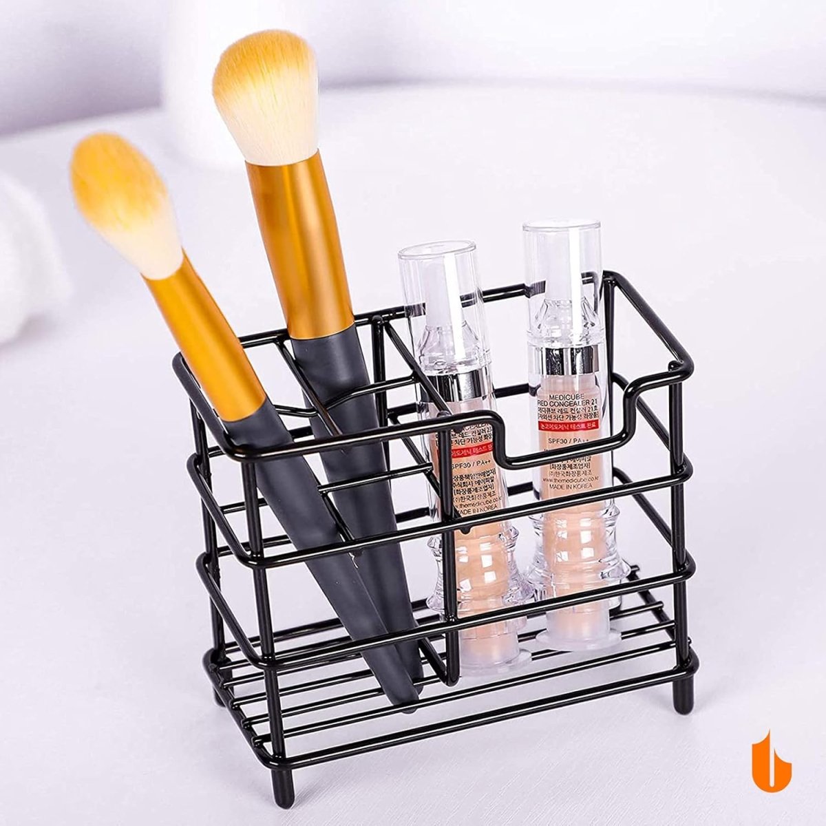 Urbanstrive 304 Stainless Steel Bathroom Toothbrush Holder Toothpaste Holder Stand Bathroom Accessories Organizer (Black, Small) - Homesidy.com