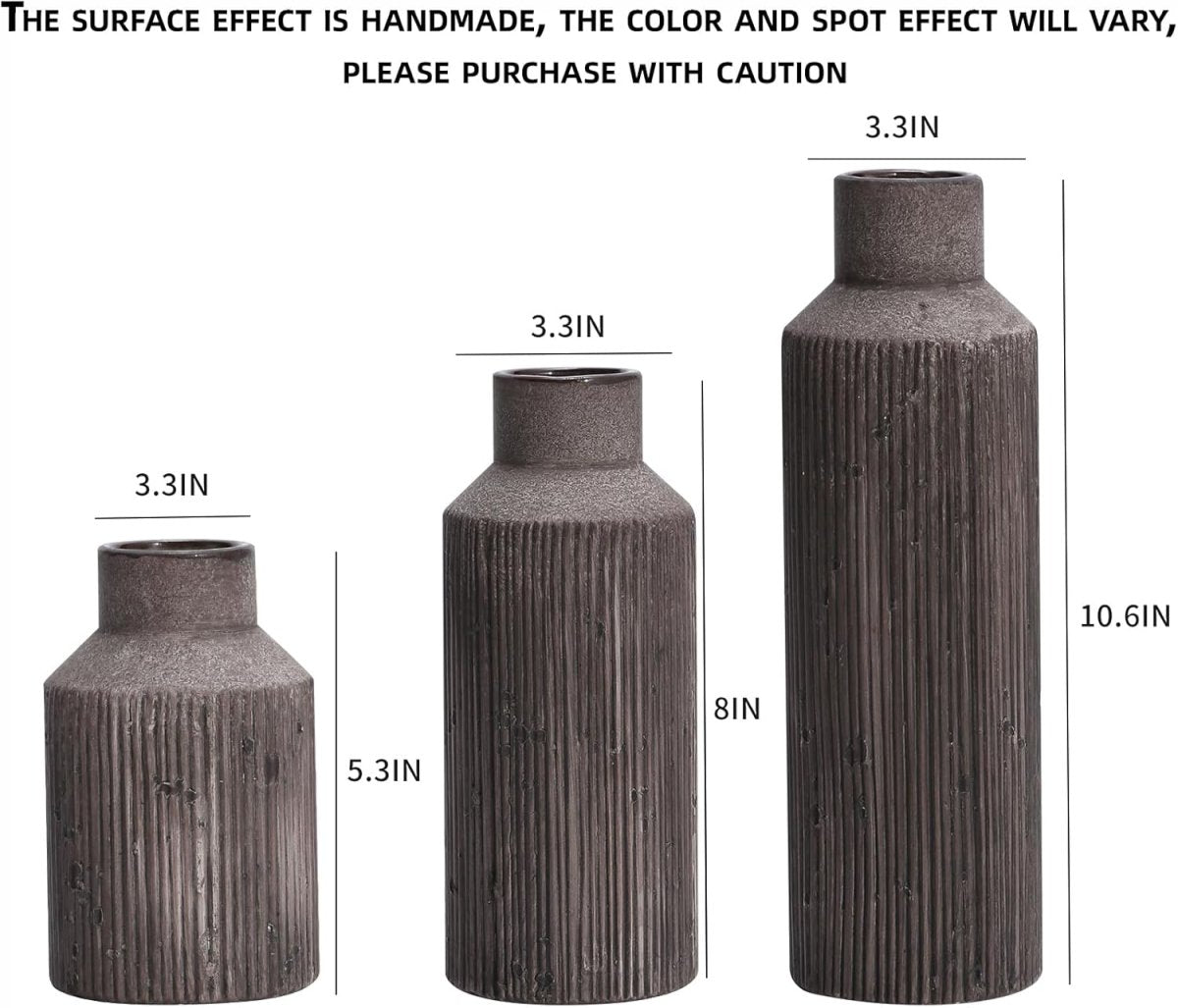 Rustic Vases for Home Decor. Ceramic Vase for Dining Table Decor. Terracotta Decorative Vase 6.1IN. ZSHLXM - Homesidy.com