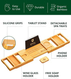 ROYAL CRAFT WOOD Bathtub Tray Caddy for Tub, Bamboo Bath Shelf, Premium Foldable Wood Bath Table, Expandable Bathtub &amp; Bathroom Accessories, New Home Gifts for Mom, Housewarming, Anniversary, Wedding - Homesidy.com