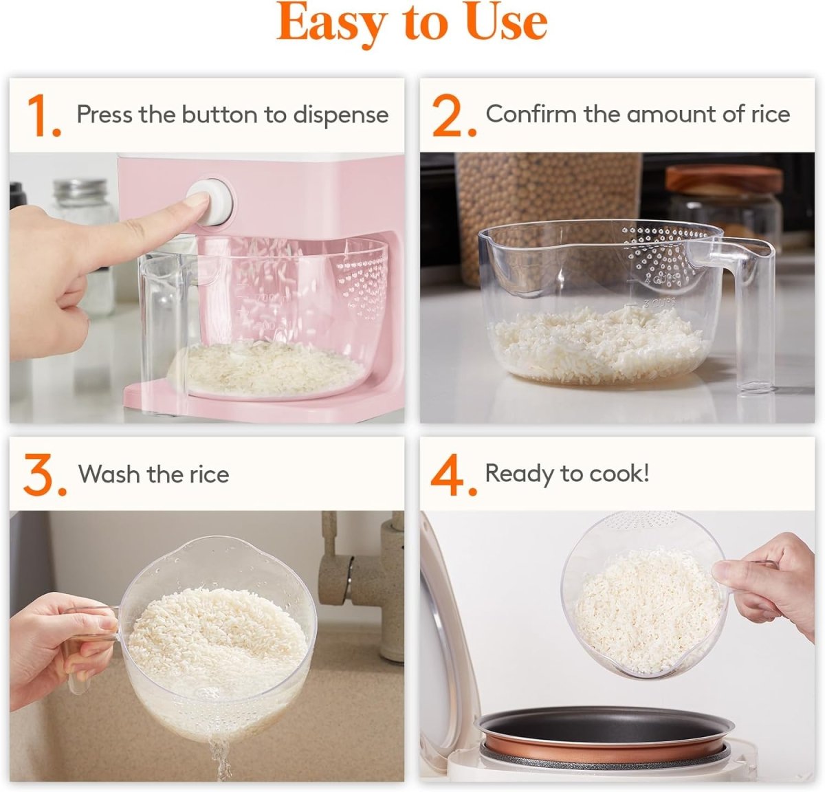 Lifewit Rice Dispenser 25 Lbs(11.3kg), Rice Storage Container Sealed Moisture Proof with Measuring Cup for Kitchen Pantry Household, BPA - Free, 1 Pack - Homesidy.com