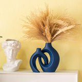 Lvases Snuggle Hollow Ceramic Vase Set of 2, Nordic Modern Boho ins Style Decorative Ceramic Aesthetic Flower Vase for Home Decor (Milky White W 6.3&34; X H 8.4&34;) - Homesidy.com