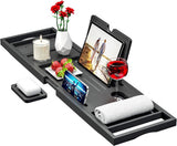 Premium Bamboo Bathtub Tray Caddy - Bath Tub Tray Table for Bathtub - Bath Caddy Tray for Bathtub, Expandable Size, Fits Most Bath Tubs - Homesidy.com
