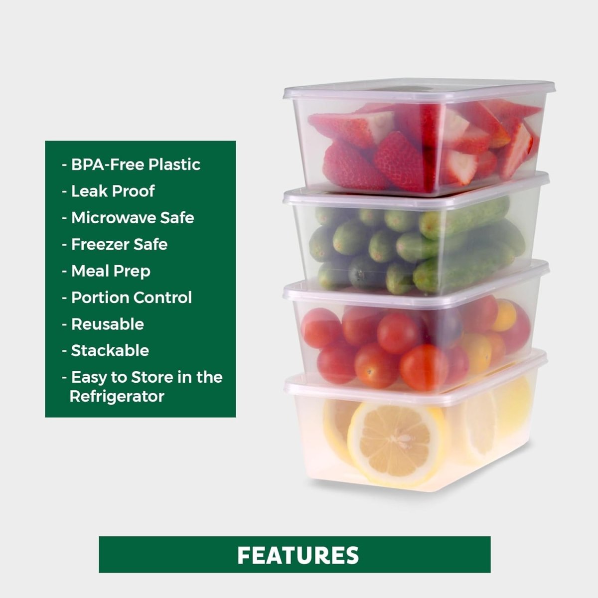 Freshware Food Storage Containers [36 Set] 16 oz Plastic Deli Containers with Lids, Slime, Soup, Meal Prep Containers | BPA Free | Stackable | Leakproof | Microwave/Dishwasher/Freezer Safe - Homesidy.com