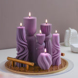 Threlaco 6 Pcs Pillar Candles Modern Aesthetic Ribbed Decorative Candle Set Cute Soy Wax Scented Ribbed Decor for Home(White,2.36 - 6.89 Inch) - Homesidy.com