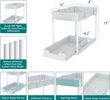 DEKAVA Under Sink Organizer 2 Pack, Bathroom Cabinet Organizer, 2 Tier Sliding Cabinet Basket Organizer Drawer, Multi - Purpose Bath Collection Baskets for Bathroom (Black) - Homesidy.com