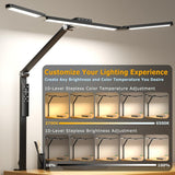Airlonv LED Desk Lamp for Office Home, Eye - Caring Desk Light with Stepless Dimming Adjustable Flexible Gooseneck, 10W USB Adapter Desk Lamp with Clamp for Reading, Study, Workbench (Black) - Homesidy.com