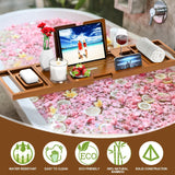 Premium Bamboo Bathtub Tray Caddy - Bath Tub Tray Table for Bathtub - Bath Caddy Tray for Bathtub, Expandable Size, Fits Most Bath Tubs - Homesidy.com