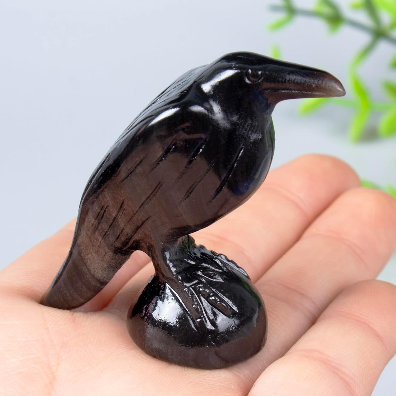 QLRSUXN Natural Black Obsidian Raven Figurines,2 Inch Healing Crystal Animal Statues,Lucky Guardian Pocket Crow Figurines as Women’s Gifts,Raven Statues for Office Home Decor and Ornament. - Homesidy.com