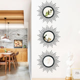 3 Pack Metal Mirrors for Wall Sunburst Wall Mirrors Home Décor Decorative Hanging Wall Art for Living Room Bedroom Entryway (Gold, Flower Sunburst) - Homesidy.com