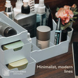 Uncluttered Designs Large Black Vanity Organizer - Countertop Mens Organizer With Drawers for Cologne, Deodorant, Beard, Shaving Lotion, Perfume &amp; Skincare - Perfect for Bathroom &amp; Bedroom Storage - Homesidy.com