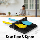 Zulay Kitchen Spoon Rest for Multiple Utensils High Heat - Resistant Silicone Drip Pad, BPA - Free Spoon Holder for Stove Top, Kitchen Gadget Holder for Ladles, Tongs, Cooking Spatula - Makes Great Gift - Homesidy.com
