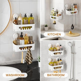 LEVERLOC Shower Caddy Suction Cup, Shower Organizer Removable Bathroom Shelf, Storage Suction Powerful Max Hold 22lbs Bathroom Caddy Waterproof Holder, White - Homesidy.com