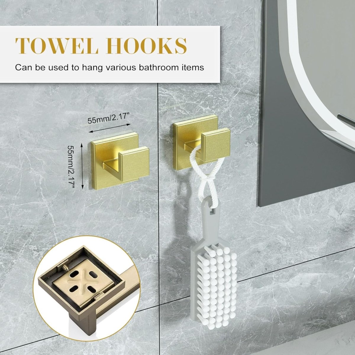5 - Pieces Matte Black Bathroom Hardware Accessories Set, SUS304 Stainless Steel Bath Towel Bar Set, Towel Racks for Bathroom Wall Mounted. - Homesidy.com