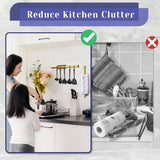 Paper Towel Holder, Self Adhesive or Drilling Paper Towel Holder Under Cabinet, Stainless Steel Black Paper Towel Holders Wall Mount for Kitchen, Bathroom, Sink, Pantry, Fridge - Homesidy.com