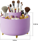 fanado 360° Rotate Makeup Brush Holder Organizer, Makeup Organizers Countertop, Makeup organization and Skincare Storage for Vanity, Desktop, Bathroom (White) - Homesidy.com