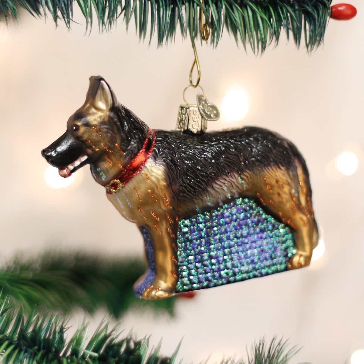 Old World Christmas Black Labrador Dog Collection Glass Blown Ornaments for Christmas Tree 3.75 x 1.5 - Homesidy.com