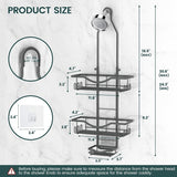 Shower Caddy Hanging Adjustable Shower Caddy, Rustproof Shower Organizer Extended Length Shower Caddy Over Shower Head with Hooks Soap Holder, Large Capacity Anti - Swing Bathroom Organizer, Black - Homesidy.com