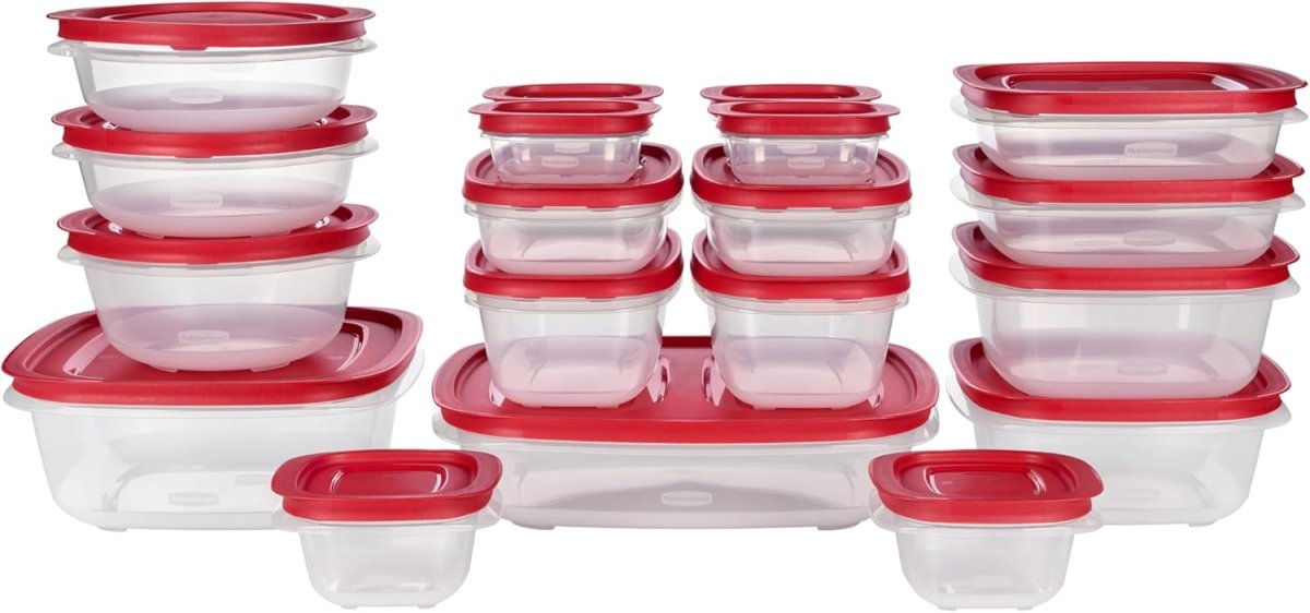 Rubbermaid 16 - Piece BPA - Free Plastic Food Storage Set, Red Vented Lids - Microwave, Dishwasher Safe: Perfect for Meal Prep, Leftovers, and Kitchen Organization - Homesidy.com