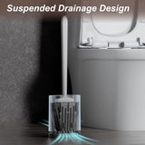 Sellemer Toilet Brush and Holder Set - Flexible Toilet Bowl Brush Head with Silicone Bristles, Compact Size for Storage and Organization, Ventilation Slots Base (1 Pack, Silver) - Homesidy.com