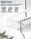 YASONIC Shower Caddy Hanging - Never Rust Shower Organizer - Aluminum Over The Head Caddy with 10 Hooks for Razor/Sponge - Rack with Soap Basket - Silver - Homesidy.com