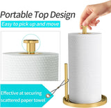 Paper Towel Holder Countertop, Standing Paper Roll Holder with Anti Slip Weighted Base, Stainless Steel Freestanding Paper Towel Holder for Kitchen, Black - Homesidy.com