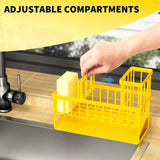 Cisily Kitchen Sink Caddy Organzier with High Brush Holder, Sponge Holder for Sink, 304 Rustproof Stainless, Kitchen Countertop Soap Dispenser Organizer, Kitchen Decor and Accessories - Homesidy.com