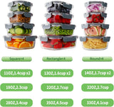 HOMBERKING 24pc Borosilicate Glass Food Storage Containers with Lids, Glass Meal Prep Containers with Leak Proof Snap Lock Lids, Airtight Bento Lunch Boxes, Kitchen Storage (12 lids &amp; 12 Containers) - Homesidy.com
