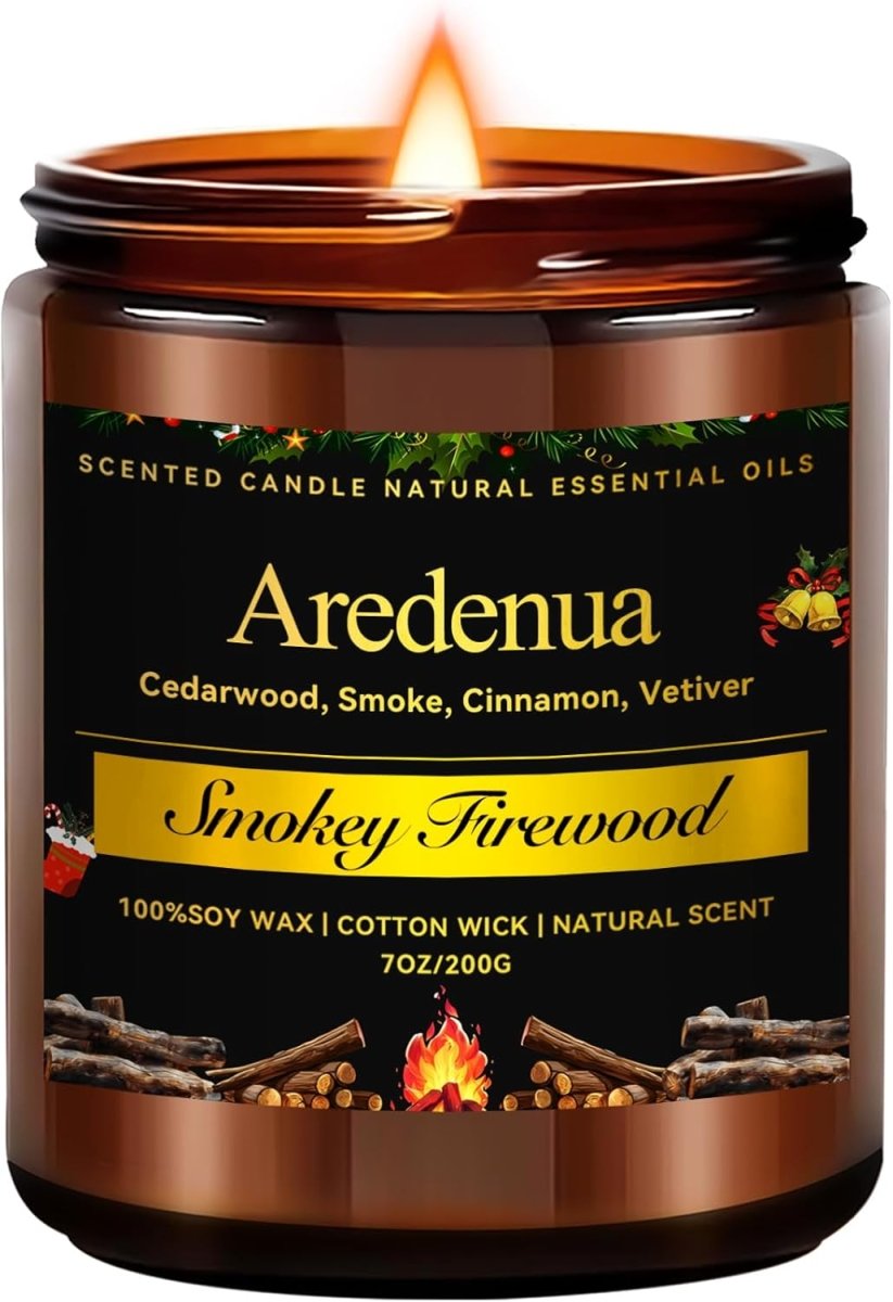 Christmas Candles - Christmas Spice Candle | 7 oz Soy Candles with Warm Cinnamon, Clove &amp; Nutmeg Aroma | Holiday Scented Candle, Cozy Winter Candle Gift for Men &amp; Women - Homesidy.com