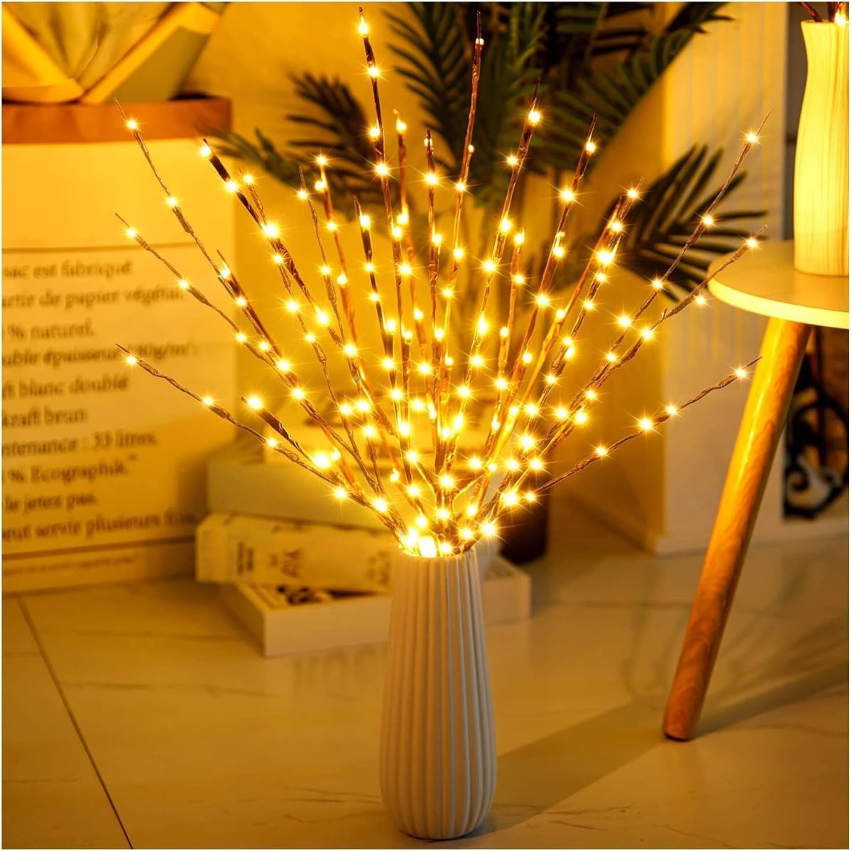 DK177 2 Pack Led Branch Light Battery Operated Lighted Branch Vase Filler Willow Tree Artificial Little Twig Power Brown 30 Inch 20 LED for Home Romantic Decoration, Warm White - Homesidy.com