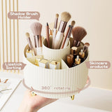 fanado 360° Rotate Makeup Brush Holder Organizer, Makeup Organizers Countertop, Makeup organization and Skincare Storage for Vanity, Desktop, Bathroom (White) - Homesidy.com