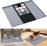 URMONA Waterproof Silicone Under Sink Mat 31 x 22 Shelf Liner for Kitchen and Bathroom, Cabinet and Counter Protector, Storage and Organizers, Litter Mat, Pet Cat Puppy Essentials(Dark Grey) - Homesidy.com