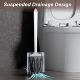 Sellemer Toilet Brush and Holder Set - Flexible Toilet Bowl Brush Head with Silicone Bristles, Compact Size for Storage and Organization, Ventilation Slots Base (1 Pack, Silver) - Homesidy.com