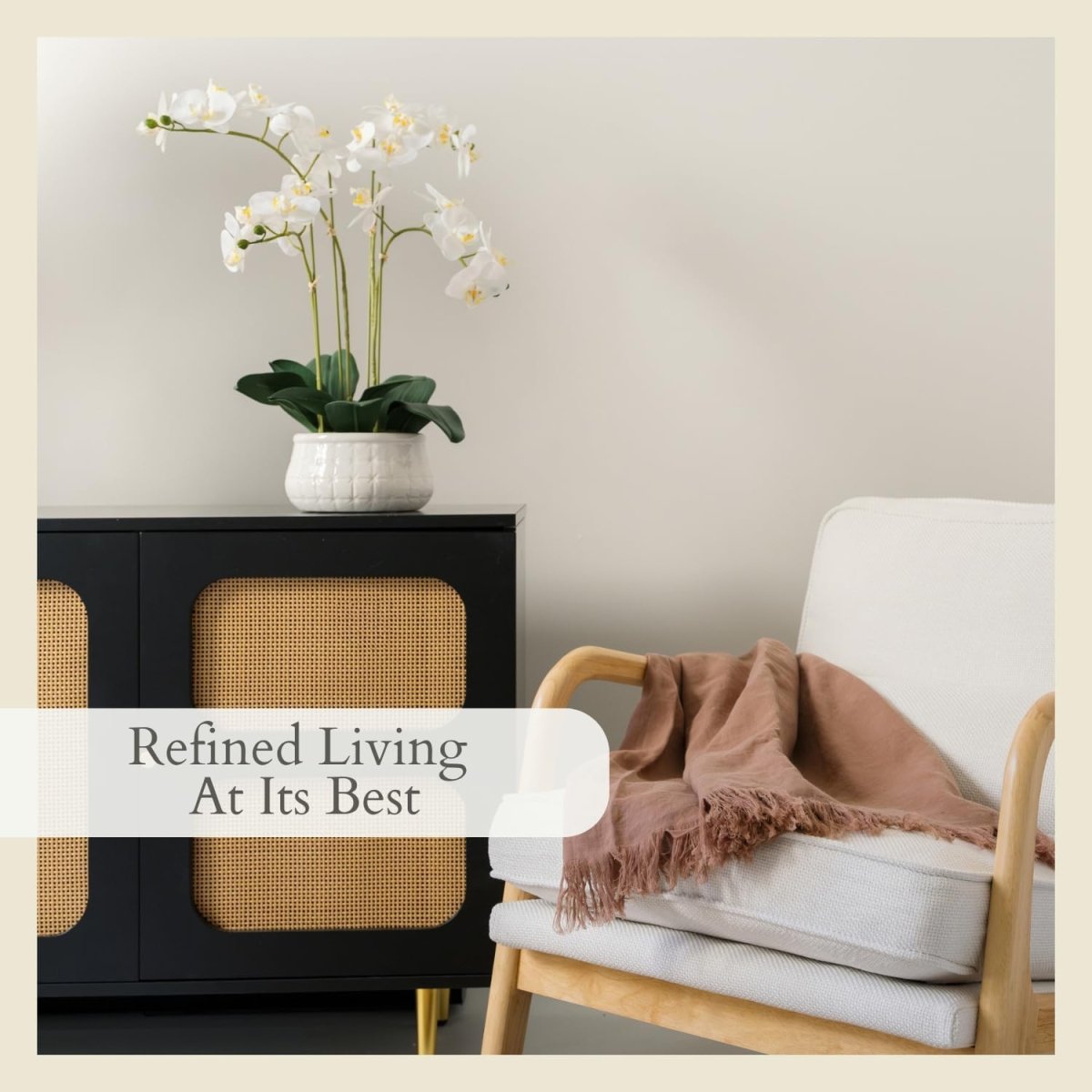 CG Hunter Faux White Orchid Plant, Premium Artificial Indoor Flower Display Stands 25 - Inches with Beautiful Sculptural Blooms and Foliage That Lasts Forever, Grey Planter Pot Included - Homesidy.com