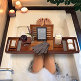 Temple Spring Wooden Bathtub Tray, Bamboo Bathroom Accessories, Bath Tray for Tub, at Home Spa Essentials, Board for Tub Table, Bath Caddy for Bathtub Accessories &amp; Bathroom Essentials – Natural - Homesidy.com